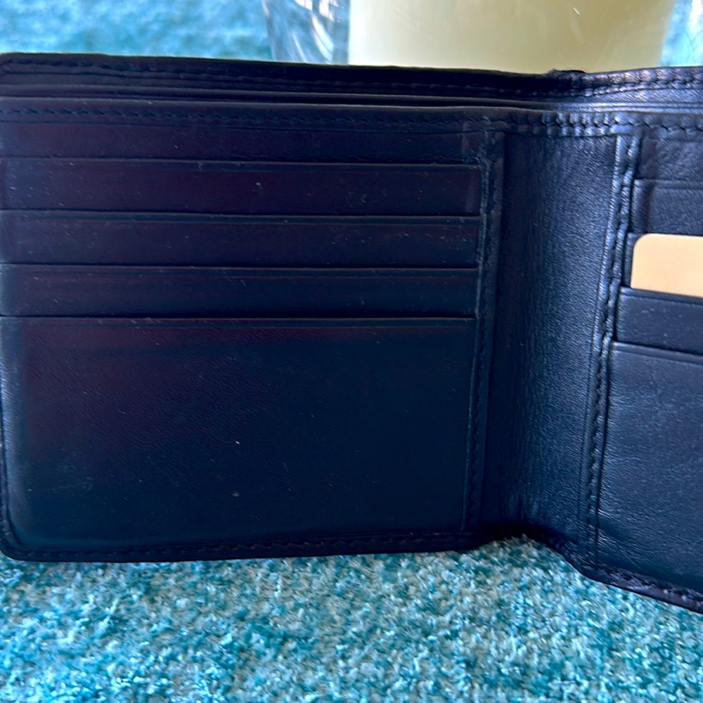 BURBERRY BLACK CHECKED LEATHER WALLET UNISEX - Picture 6 of 10
